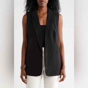 THE LIMITED BLACK TAILORED SLEEVELESS BLAZER